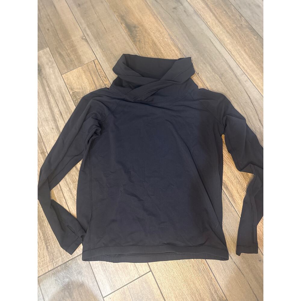 Lululemon Healthy Heart Pullover Black Size 4 Cowl Neck Cozy Sweatshirt
